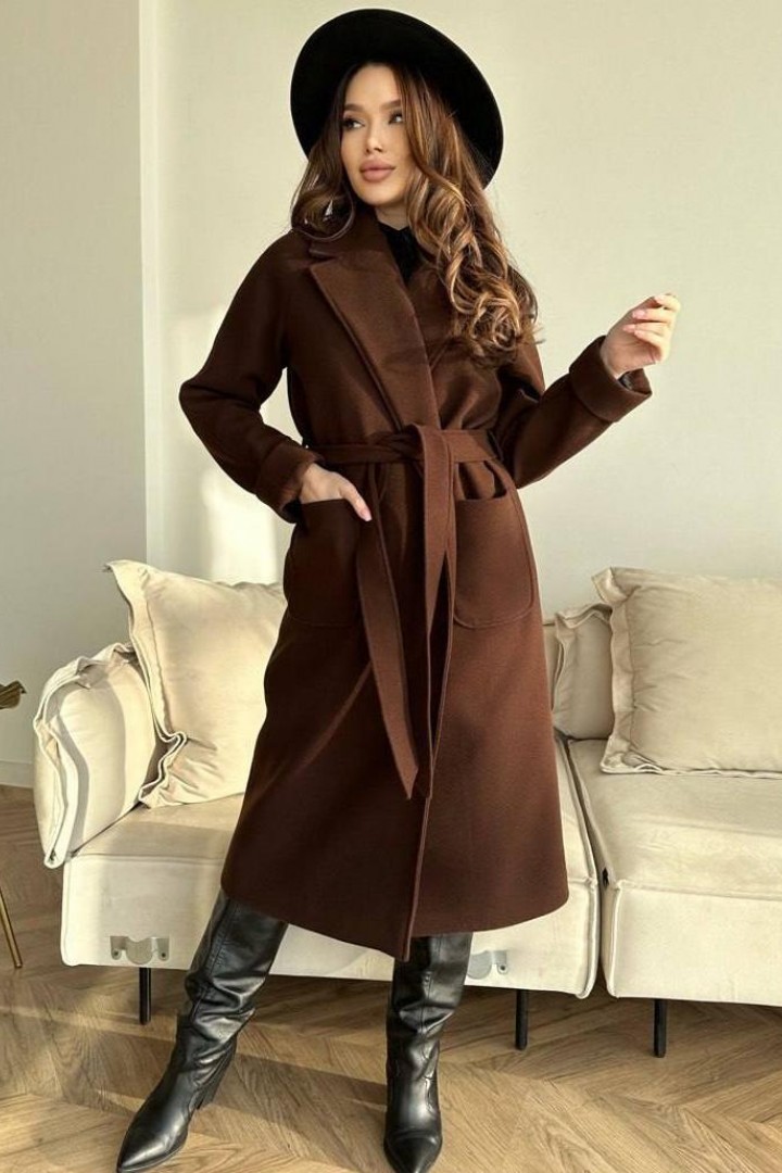 Пальто кашемировое с поясом  RK-574A950