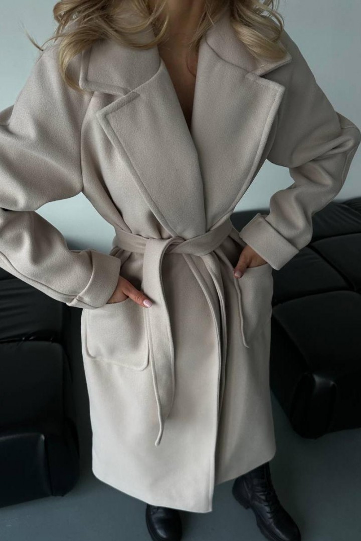 Пальто кашемировое с поясом  RK-574A950