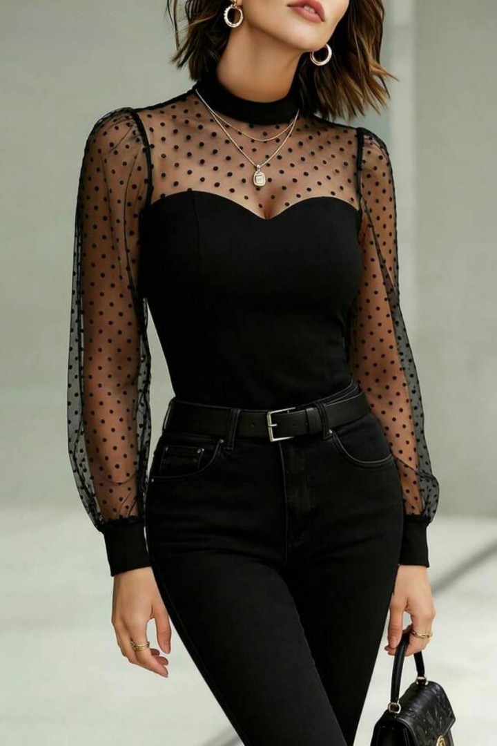 Боді з прозорими рукавами  SF-5201A350