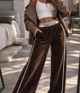 Широкие спортивные штаны на резинке  JK-01053A399