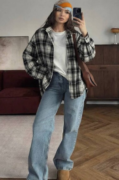 Женская клетчатая рубашка IMMA-444A490