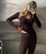 Лонгслив базовый с кружевом MV-892A400