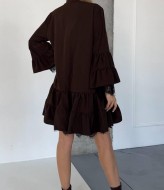 Платье на пуговицах с оборками SF-5711A750