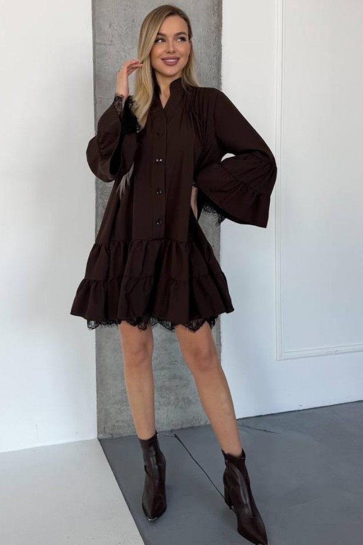 Платье на пуговицах с оборками SF-5711A750