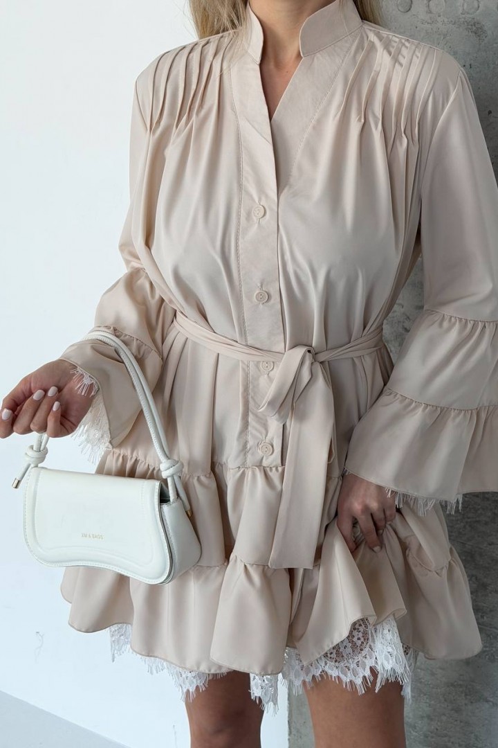 Платье на пуговицах с оборками SF-5711A750