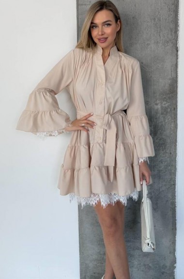 Платье на пуговицах с оборками SF-5711A750