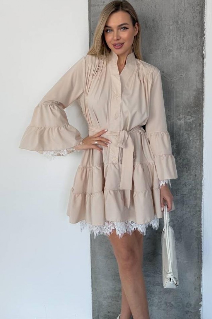 Платье на пуговицах с оборками SF-5711A750