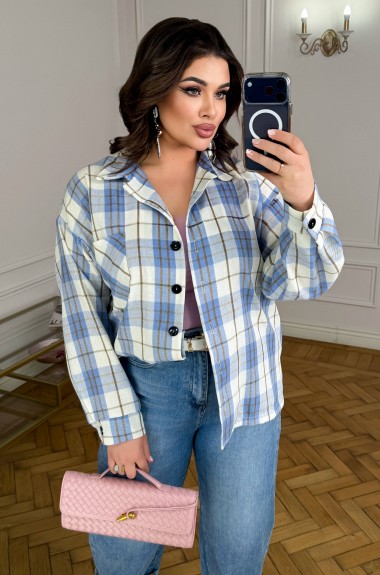 Женская клетчатая рубашка  OLI-1460A630