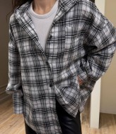 Женская рубашка в клетку с капюшоном  MSM-290A570