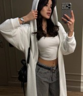 Кардиган альпака с капюшоном  MSM-289A780