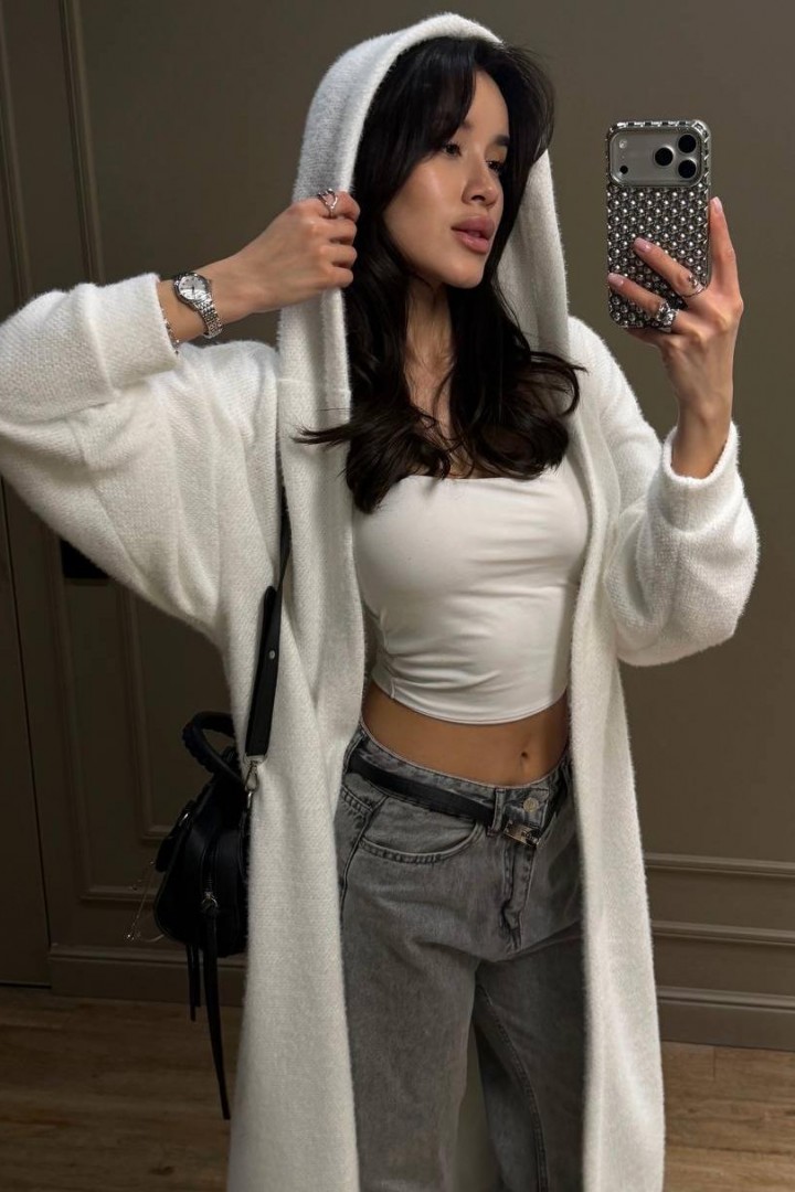 Кардиган альпака с капюшоном  MSM-289A780