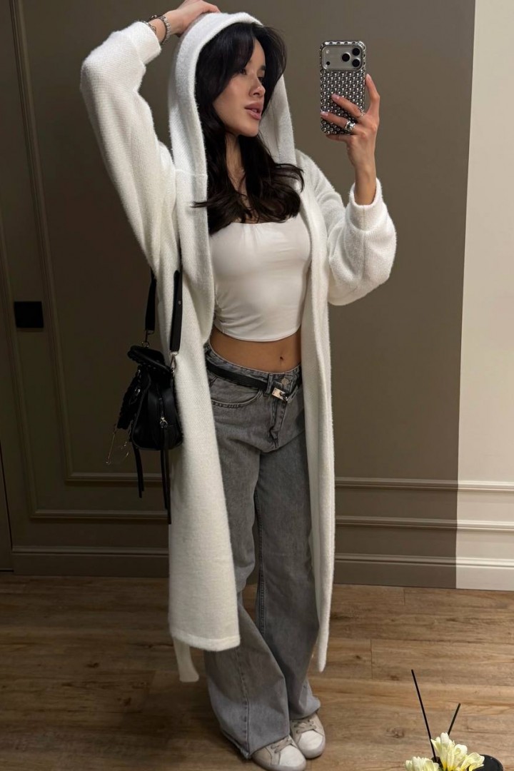 Кардиган альпака с капюшоном  MSM-289A780