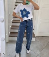 Стильні джинси з вишивкою AMU-9008A999