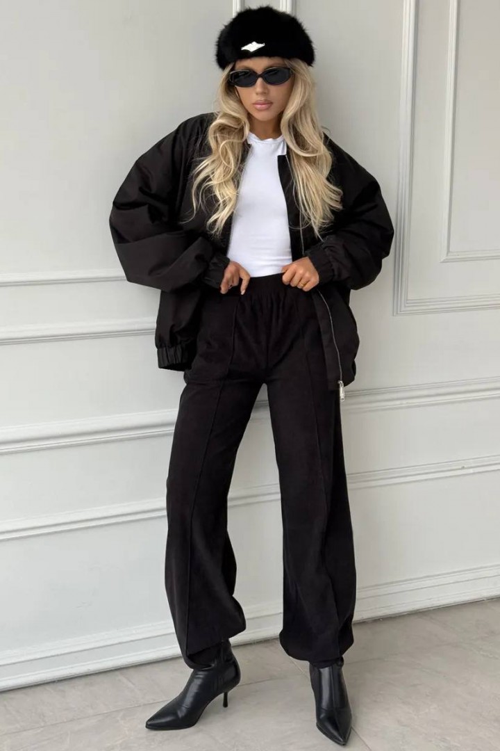 Вельветовые брюки на резинке  AMU-961A350