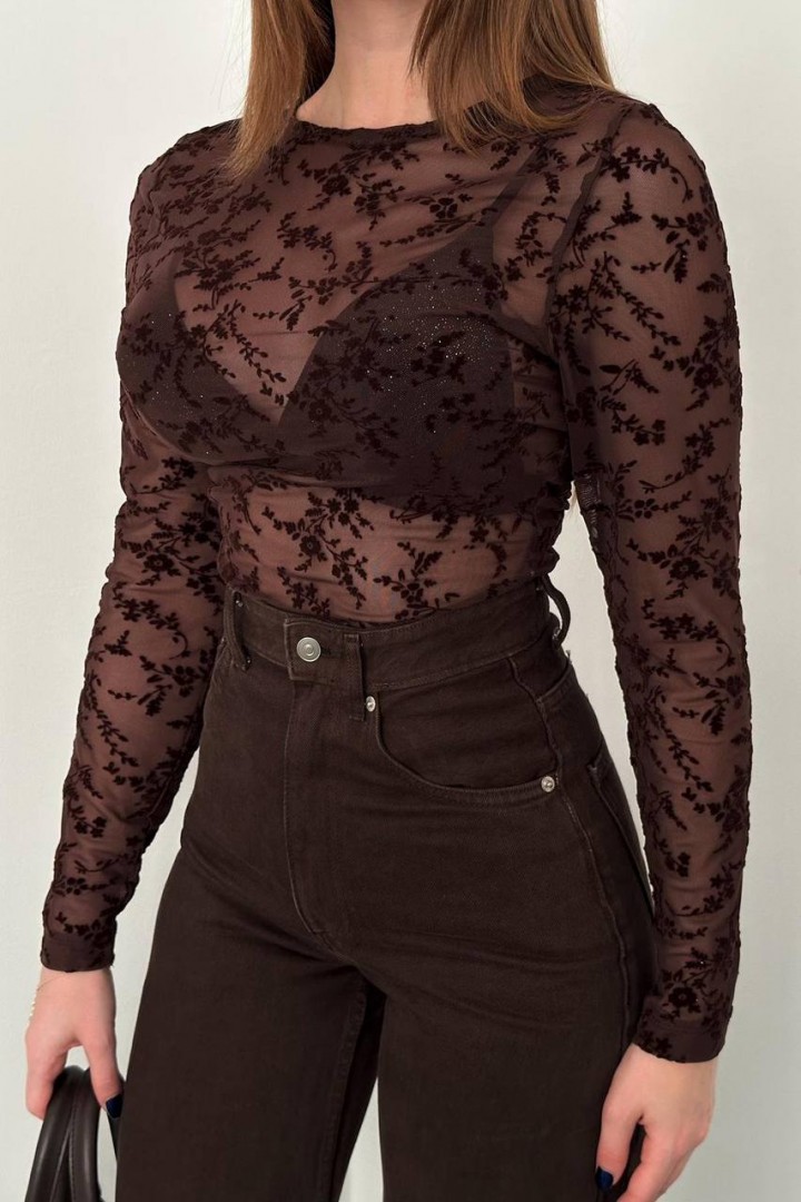 Лонгслив  ажурный AMU-1485A425