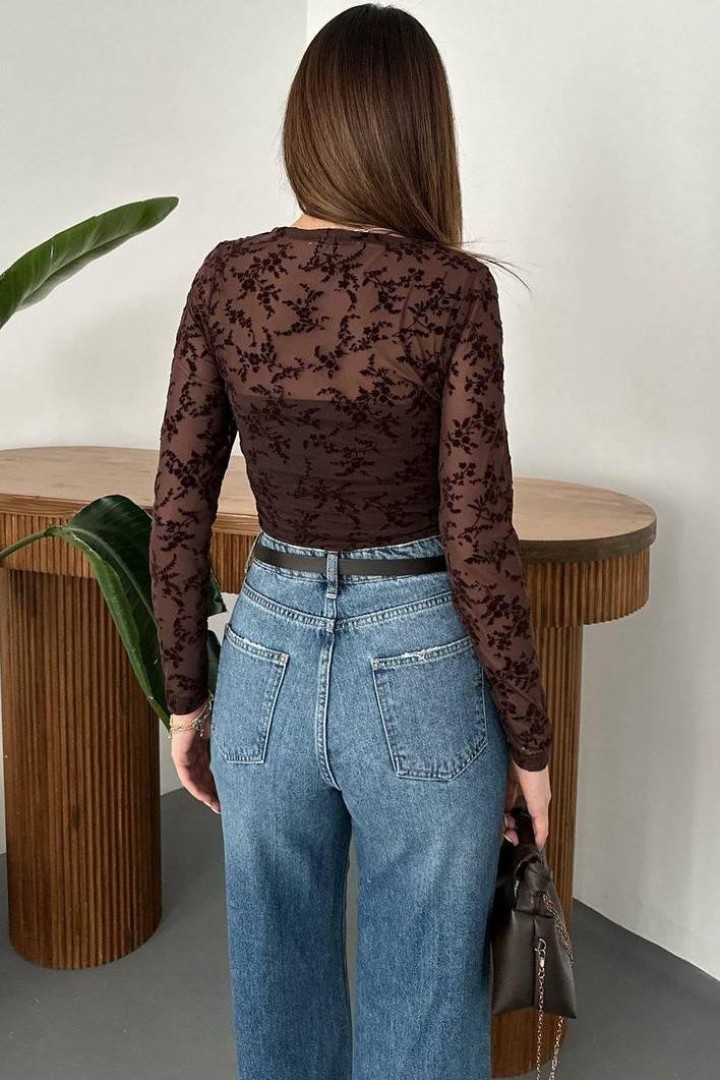 Лонгслив  ажурный AMU-1485A425