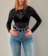 Лонгслив  ажурный AMU-1485A425