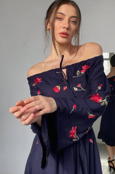 Сукня з  широкими рукавами  SOL-2600A300 