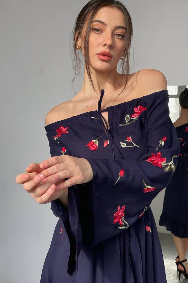 Сукня з  широкими рукавами  SOL-2600A300 