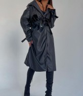 Кожаный плащ женский  POK-558A820