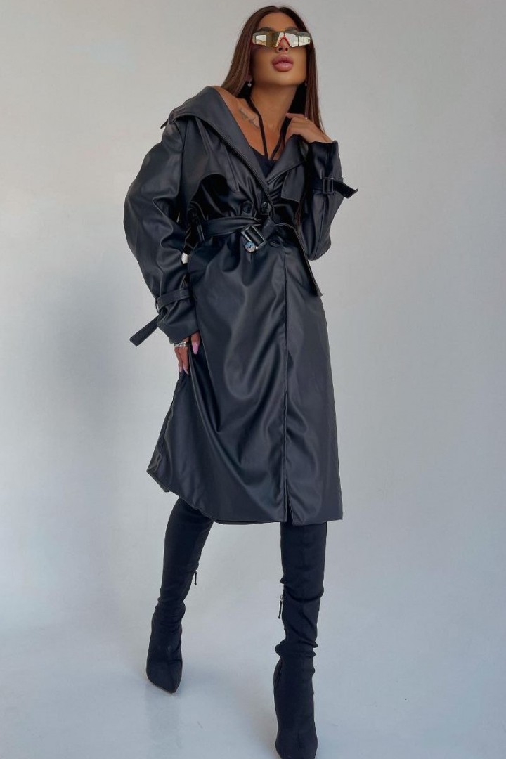 Кожаный плащ женский  POK-558A820