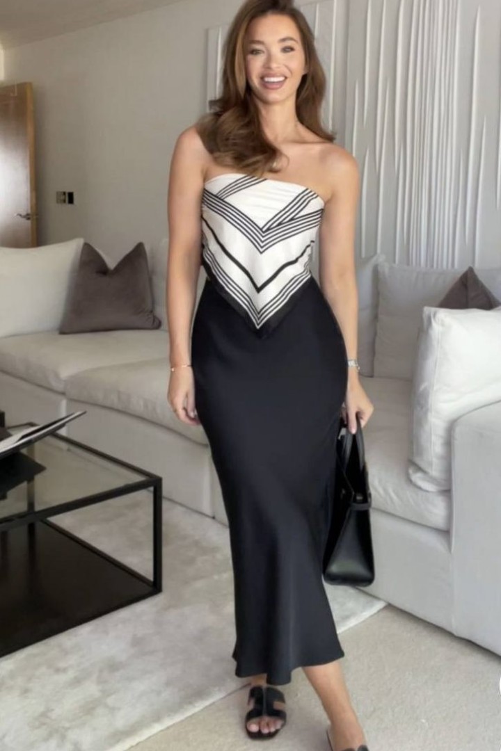 Шовкова спідниця довжини міді MIK-8054A310