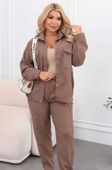 Вельветовый брючный костюм женский  CUR-911A800