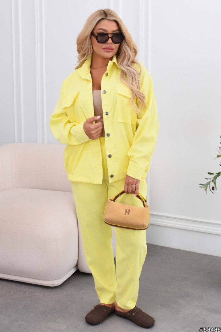 Вельветовый брючный костюм женский  CUR-911A800