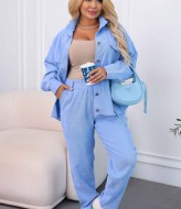 Вельветовый брючный костюм женский  CUR-911A800