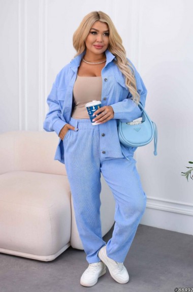 Вельветовый брючный костюм женский  CUR-911A800