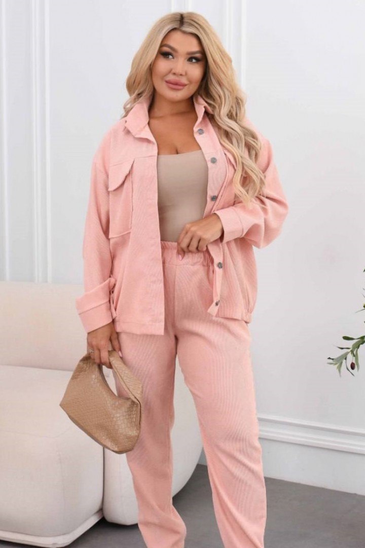 Вельветовый брючный костюм женский  CUR-911A800