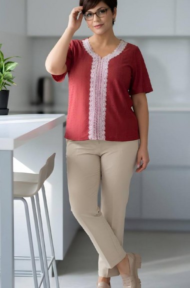 Блуза с кружевом  AO-2203A200