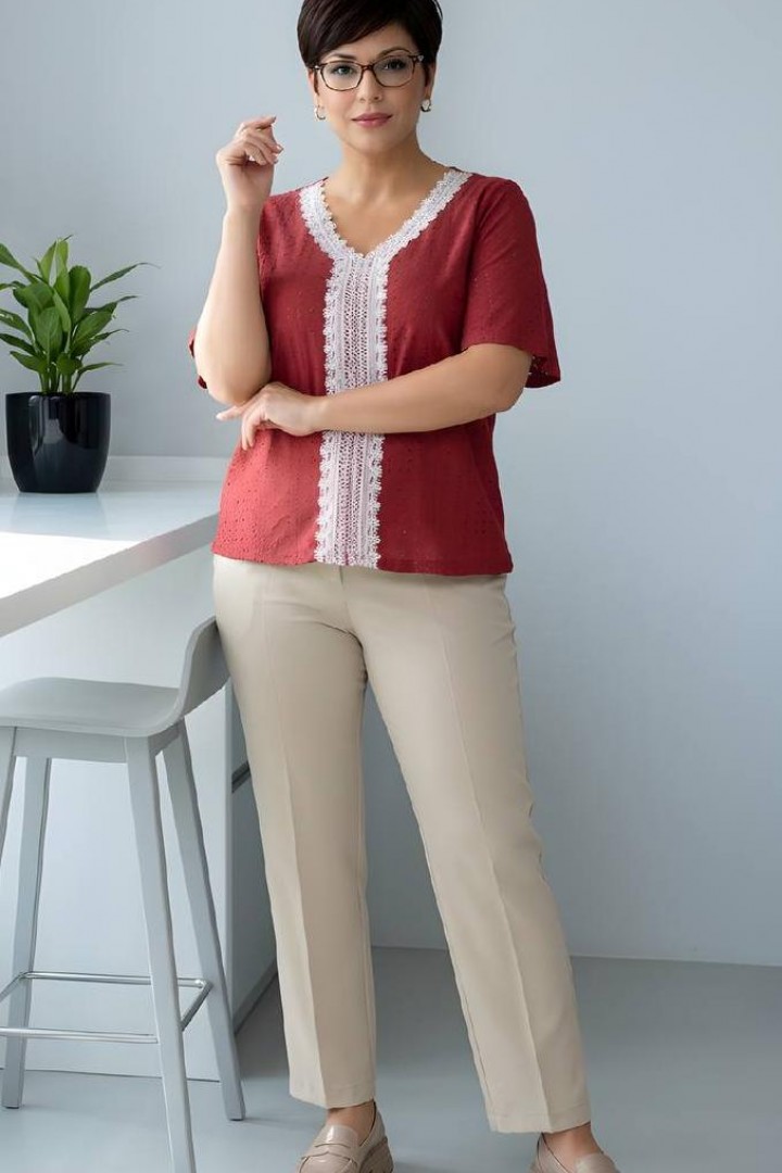 Блуза с кружевом  AO-2203A200