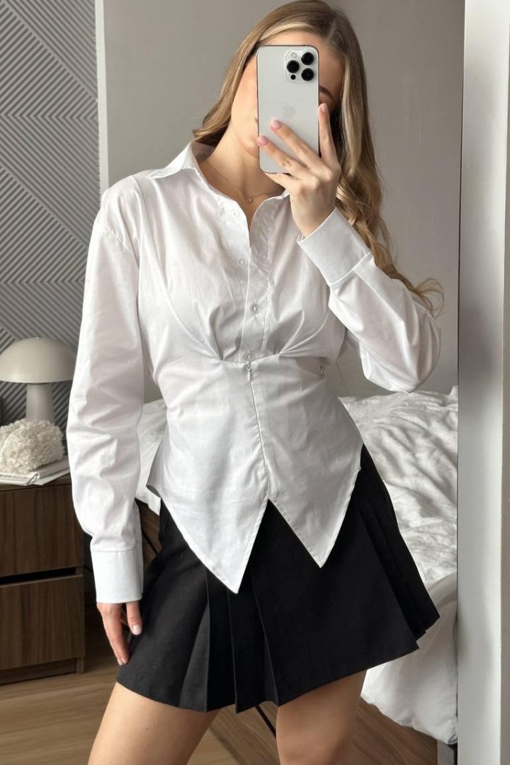 Комбинированная  блуза-рубашка  FL-2137A430