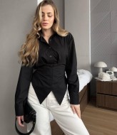 Комбинированная  блуза-рубашка  FL-2137A430