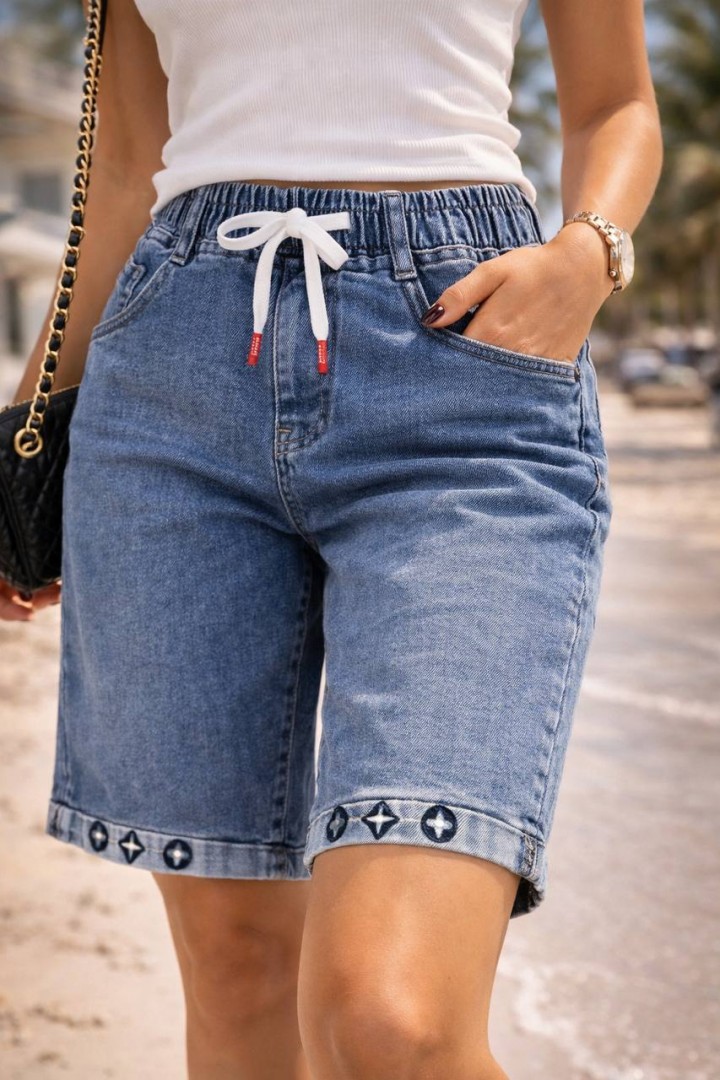 Джинсовые короткие шорты  JK-19123A399