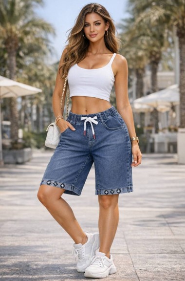 Джинсовые короткие шорты JK-19123A399 Джинсовые короткие шорты JK-19123A399