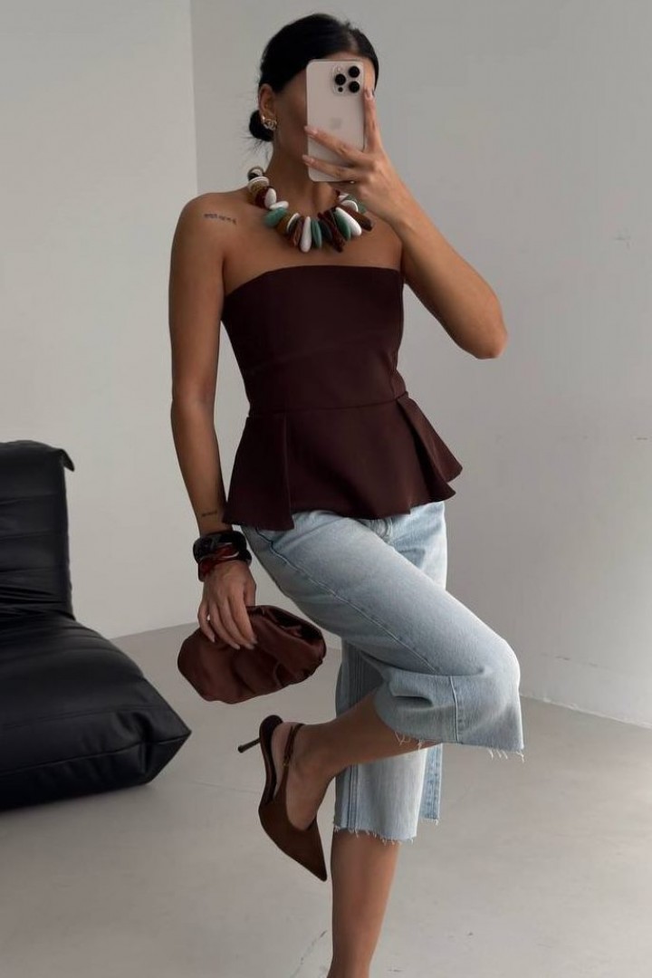 Корсетный топ с открытыми плечами MIK-1721A290