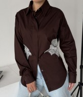 Классическая рубашка на шнуровке  MIL-260A490