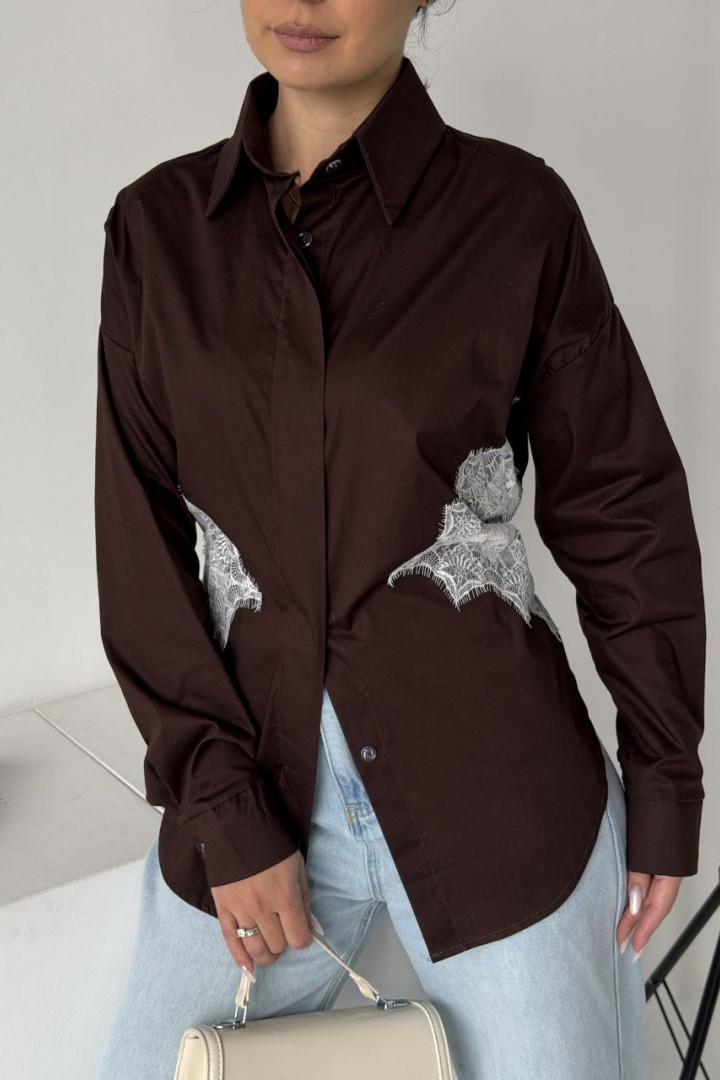 Классическая рубашка на шнуровке  MIL-260A490