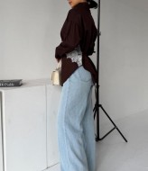 Классическая рубашка на шнуровке  MIL-260A490