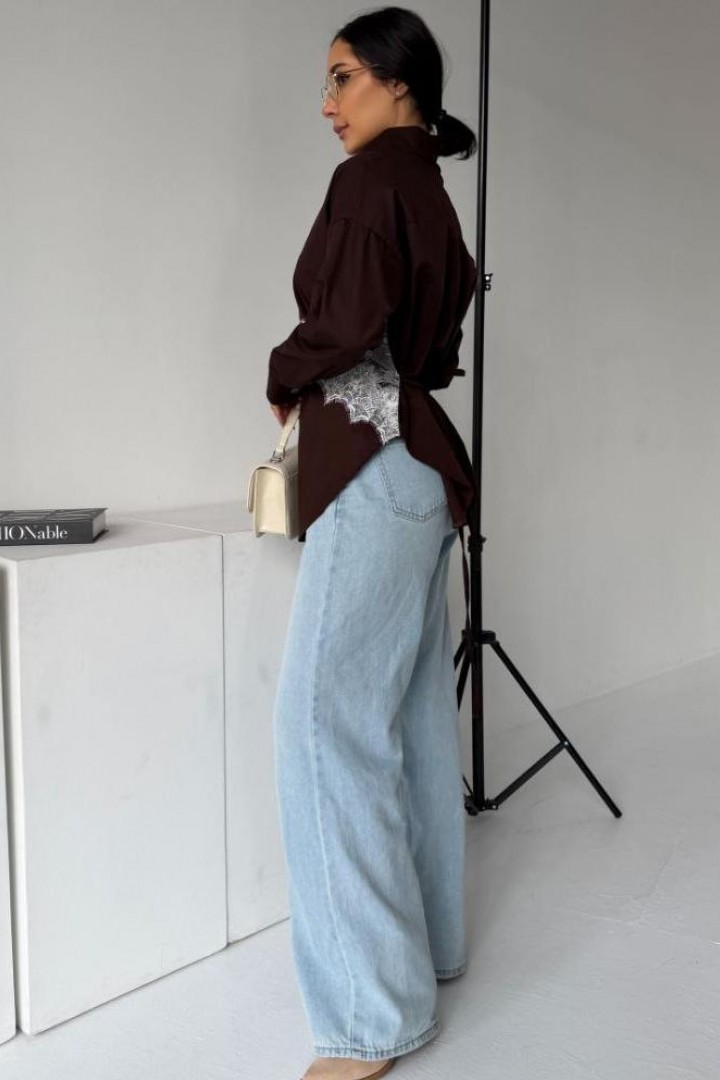 Классическая рубашка на шнуровке  MIL-260A490