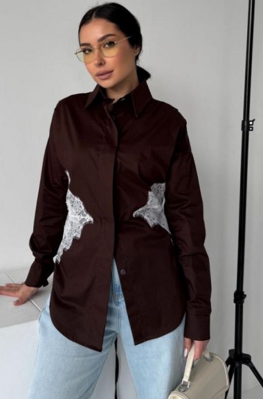 Классическая рубашка на шнуровке  MIL-260A490