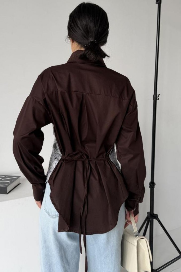 Классическая рубашка на шнуровке  MIL-260A490