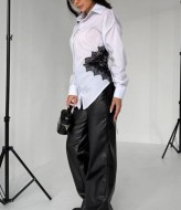 Классическая рубашка на шнуровке  MIL-260A490