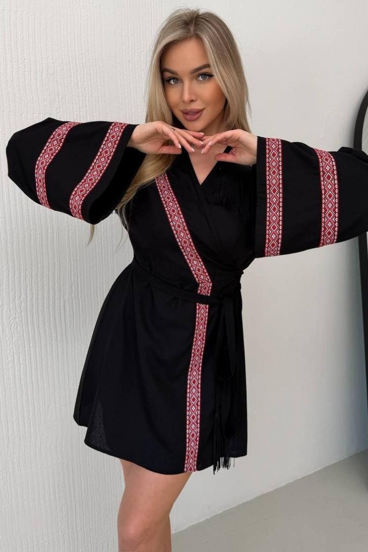 Платье киманно вышитое SOL-3039A900