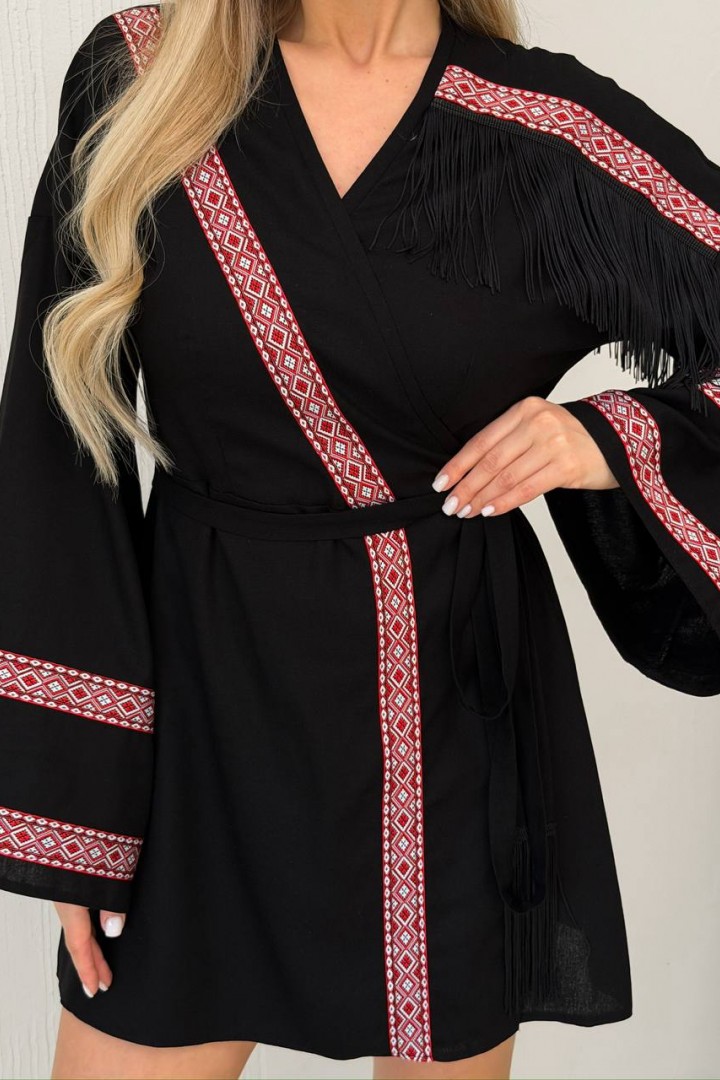 Платье киманно вышитое SOL-3039A900