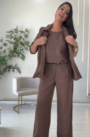 Костюм тройка топ, брюки и рубашка EST-5942A990 Костюм тройка топ, брюки и рубашка EST-5942A990