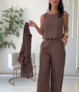 Костюм тройка топ, брюки и рубашка EST-5942A990