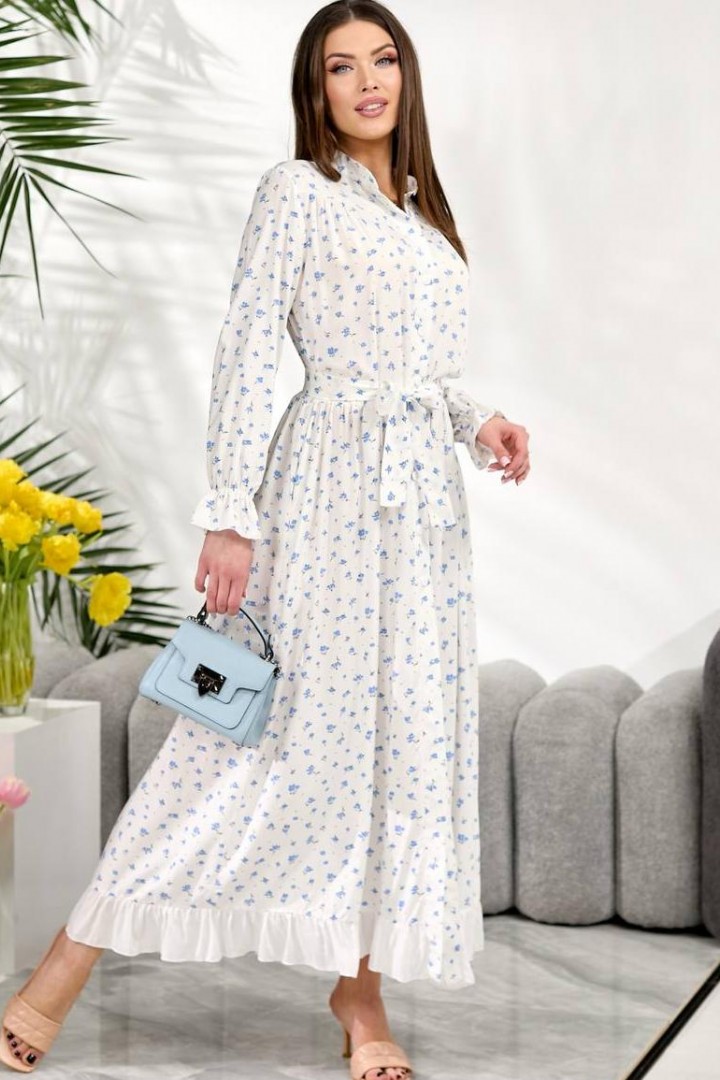 Длиное платье на пуговицах   BAV-2613A740